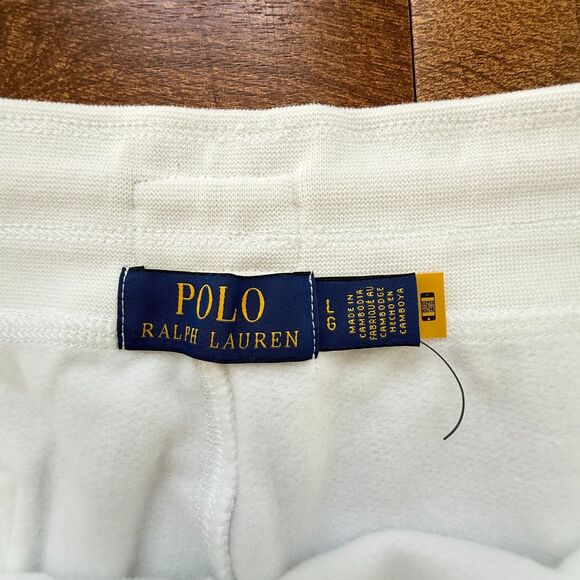 Polo Ralph Lauren Mens Fleece Shorts White 1992 Stadium Size Large NWOT - Picture 6 of 11